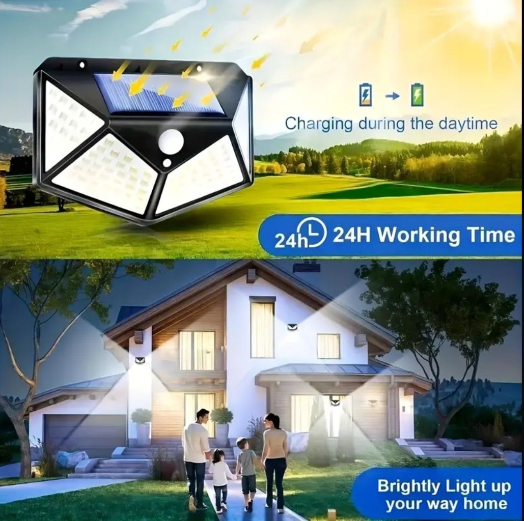 Foco / Luz de exterior com Painel Sonar e Sensor de Movimento