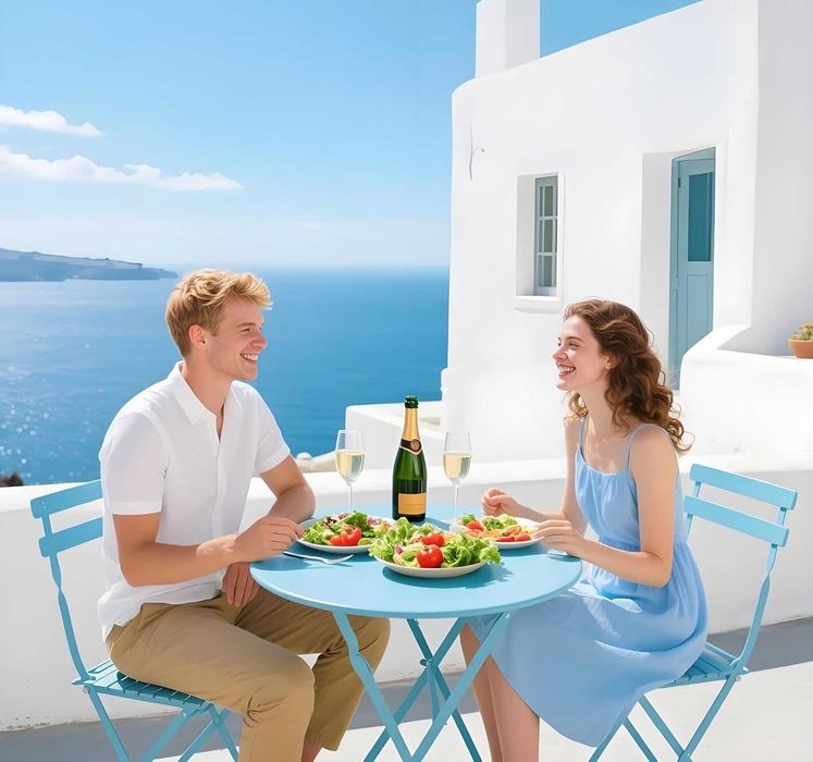 Zestaw bistro 3-częściowy metalowy, stół 90x60 cm + 2 krzesła