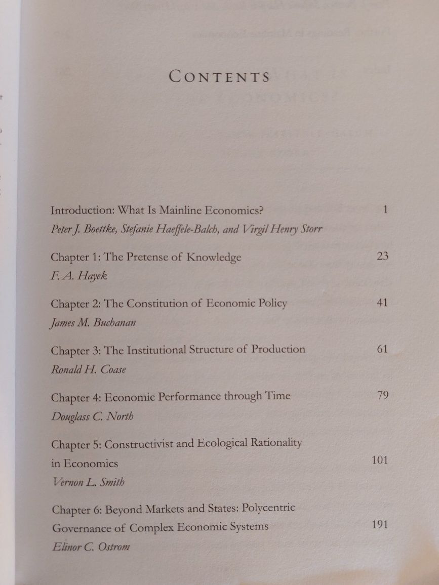 Hayek, Buchanan, Coase, Ostrom - Palestras Nobel