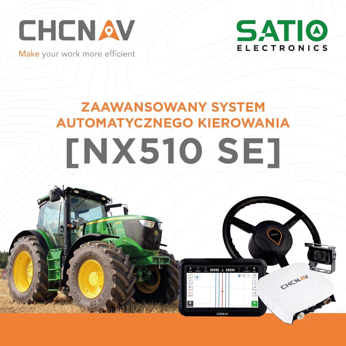 Nawigacja RTK 2 cm, section control, isobus, CHCNAV