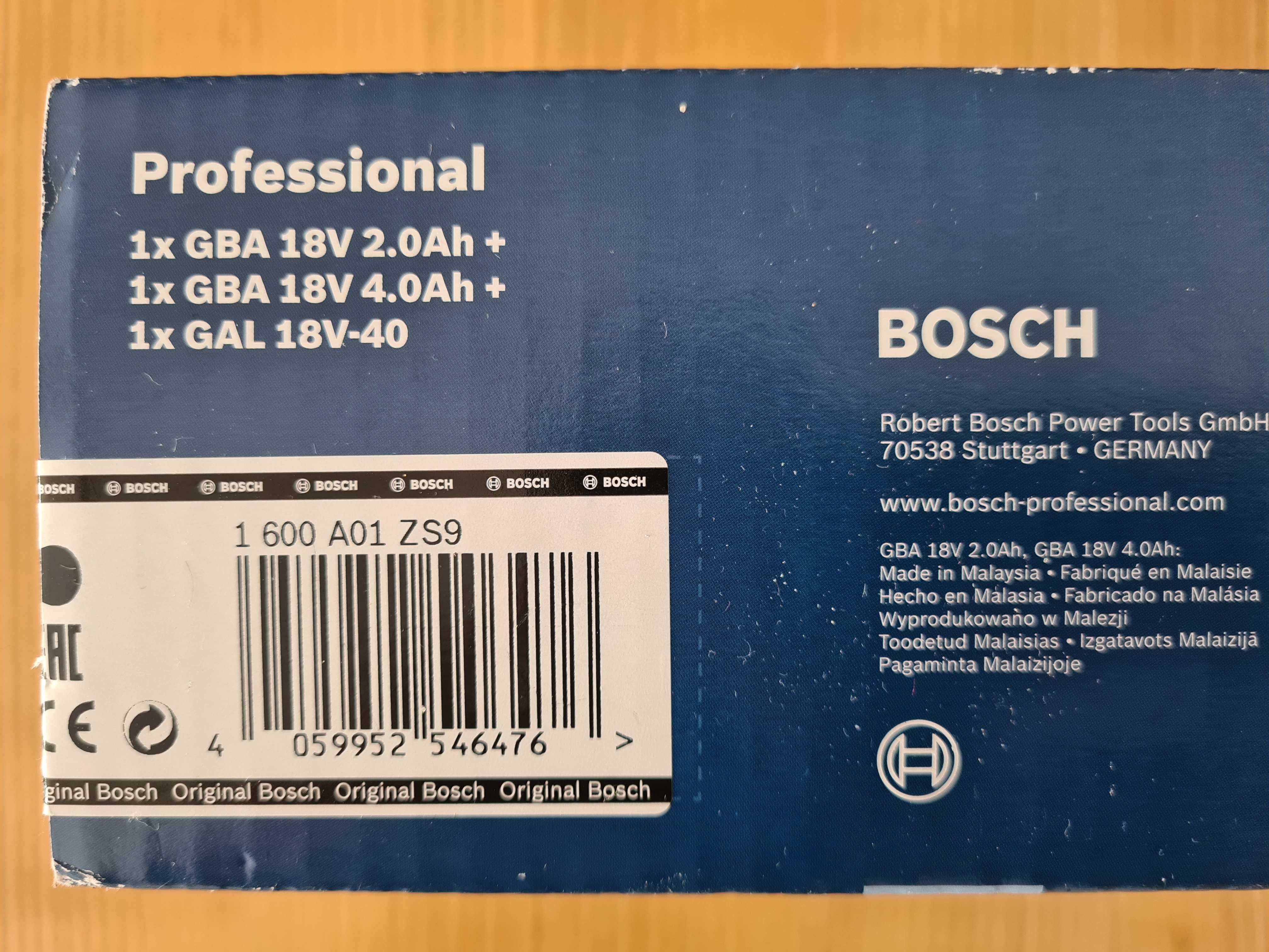 Bosch Professional Zestaw startowy GBA 18V 2Ah/GBA 18V 4Ah/GAL 18V-40
