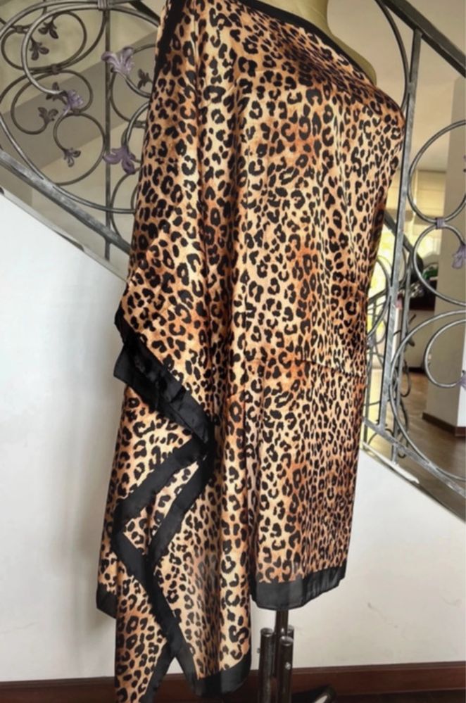 Chusta plażowa  szal pareo sarong panterka 180 x 85 plaża wakacje lato