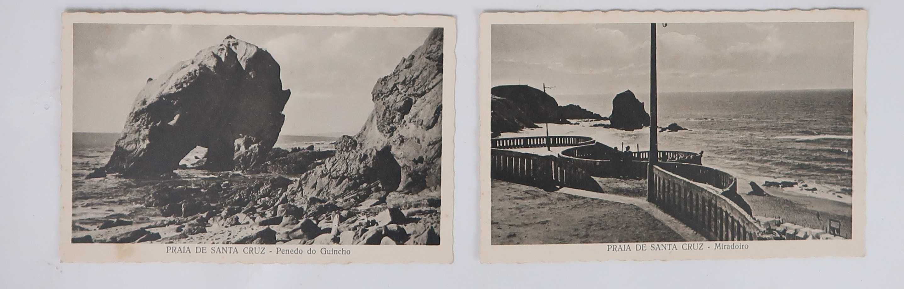 6 postais antigos - Serra da Arrábida e Praia Santa Cruz