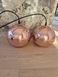 3 Lampy różowo miedziane