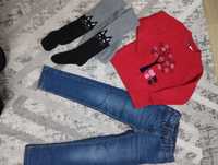 Комплект одягу для дівчинки светр джинси колготи