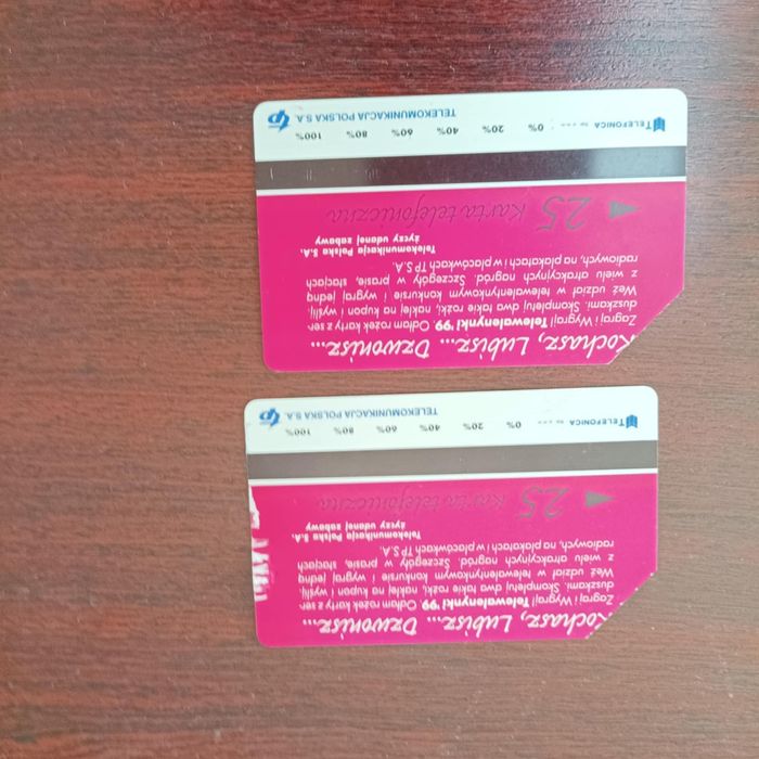 55. Karty telefoniczne -2 sztuki