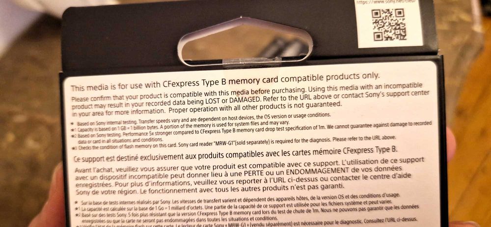 2 X CFexpress B 128 GB Sony Tough NOVOS