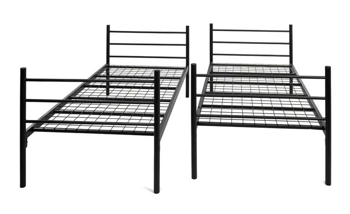 Łóżko piętrowe metalowe czarne 90x200