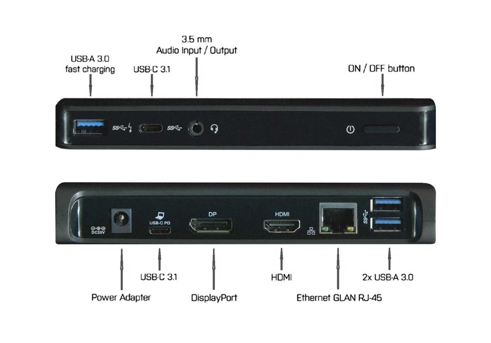 Докстанция i-Tec Video 4K 3840x2160 Type-C для любого ноутбука /ПК