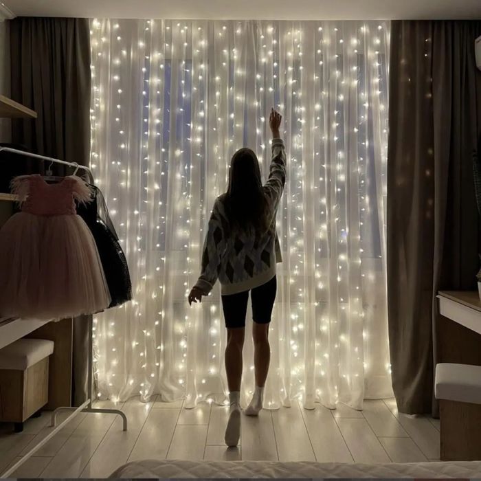 Акція| Світлодіодна гірлянда Штора 3х2м | USB живлення + пульт