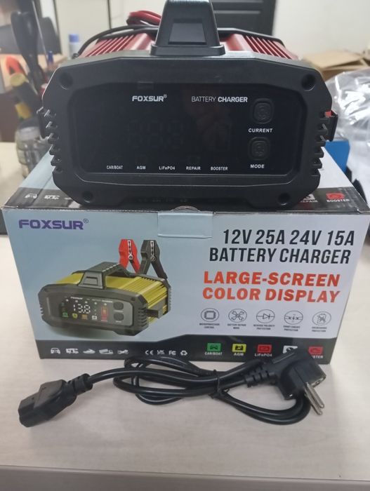 FOXSUR (12V/25A-24V/15A)  - импульсное зарядное устройство, авто