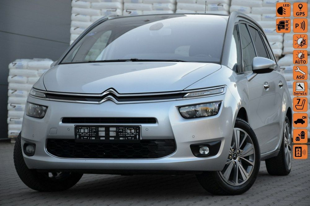 Citroën C4 Grand Picasso Opłacona 1.2T Serwis Navi As.parkowania BLISS 7-Foteli Alu