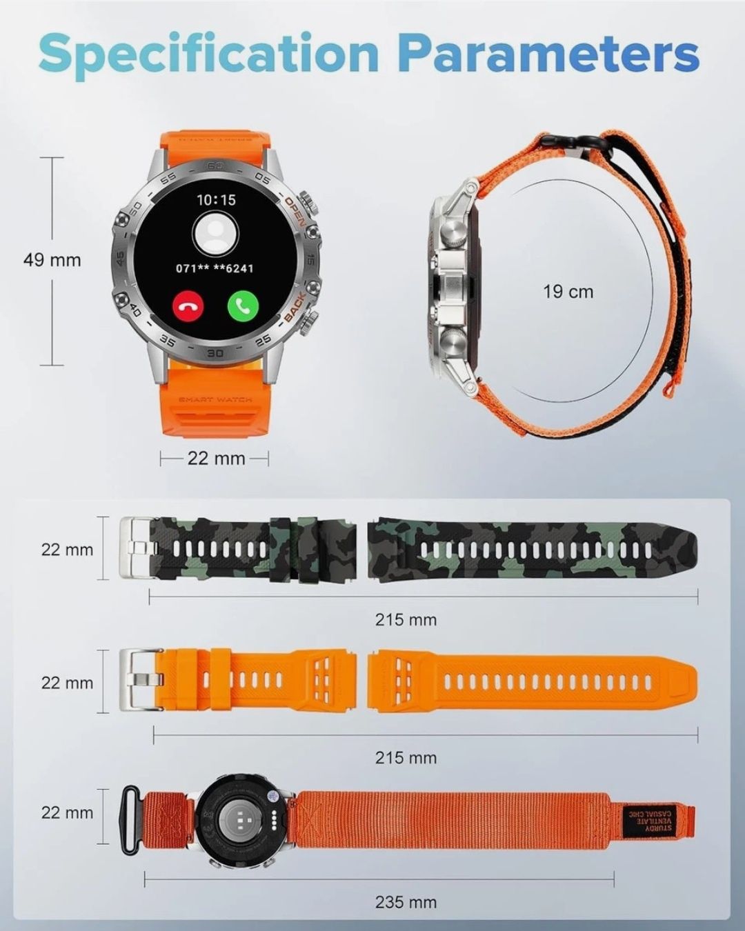 MEGALITH K52 Smart Watch Men Fitness: 106+ Sportowy