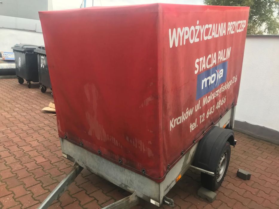 Stopexim SAA  Przyczepka jednoosiowa wzmacniana, pierwszy właściciel, stan dobry