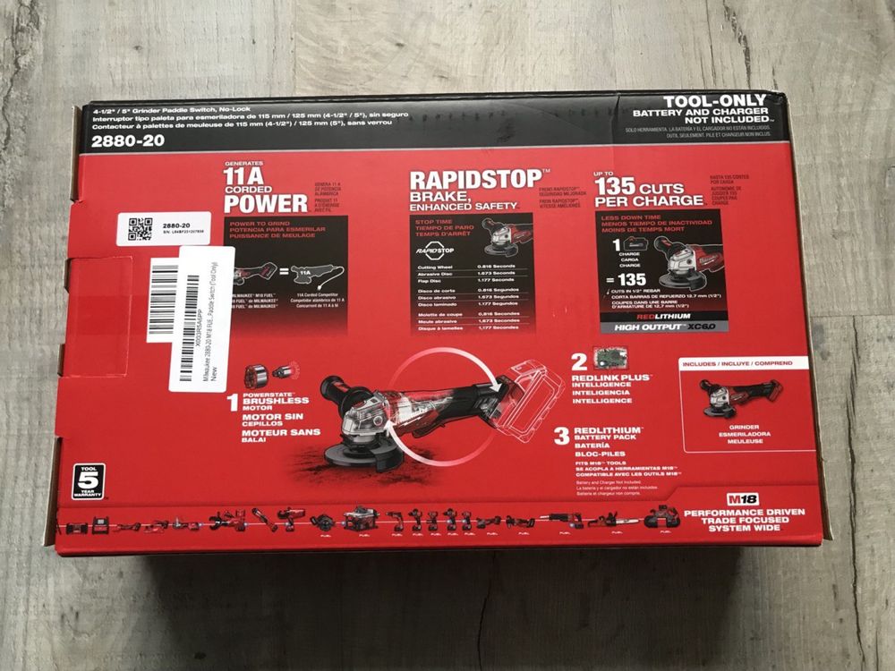 Безщіткова болгарка, УШМ Milwaukee FUEL M18 2880-20