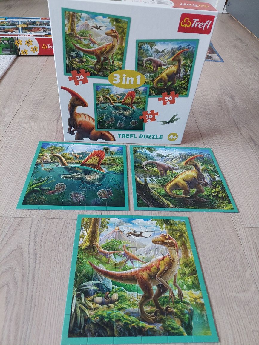 Puzzle Trefl 3w1 Dinozaury 4+