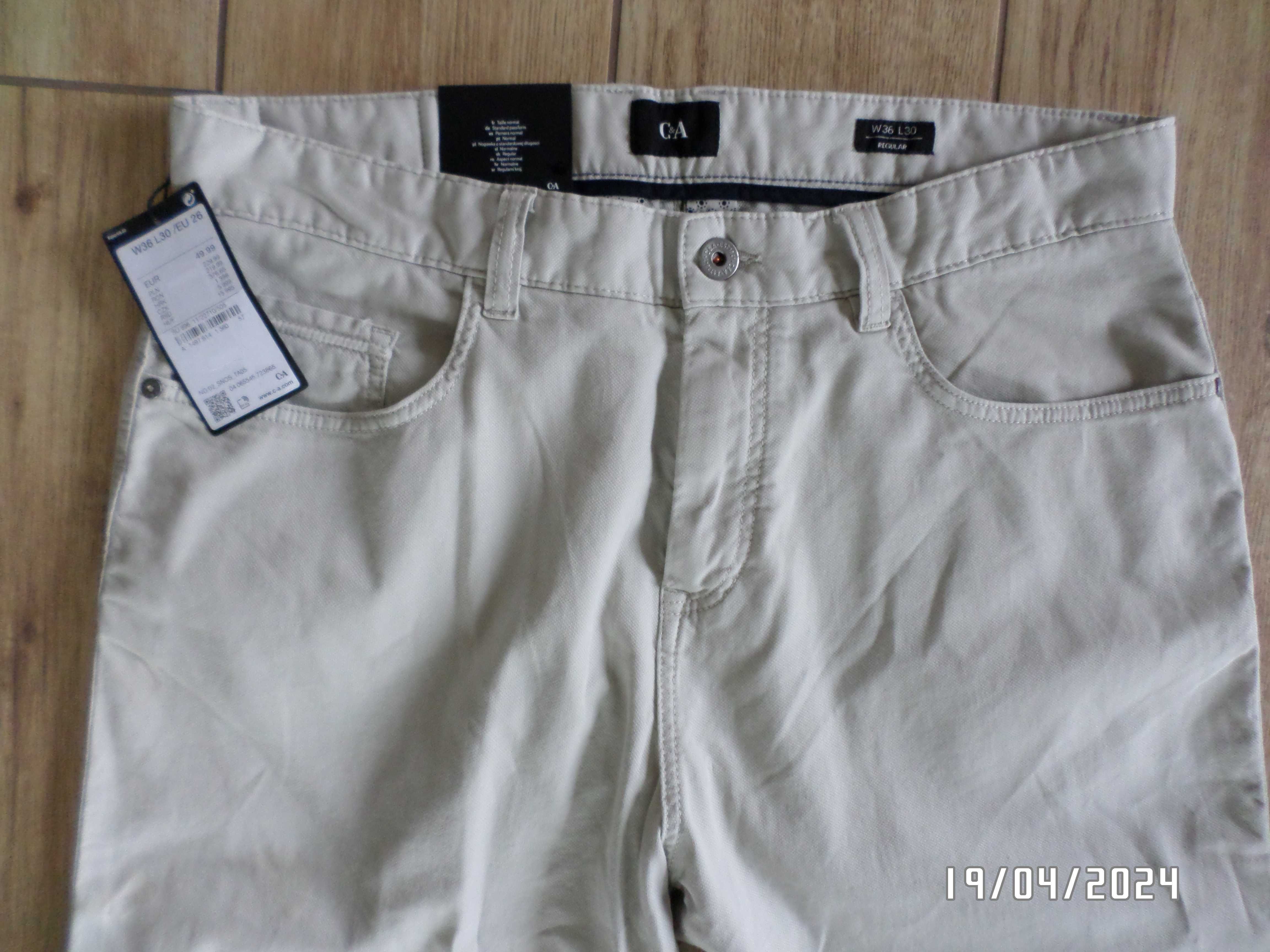 firmowe spodnie męskie -C&A-rozmiar-36/30-nowe-XL/XXL