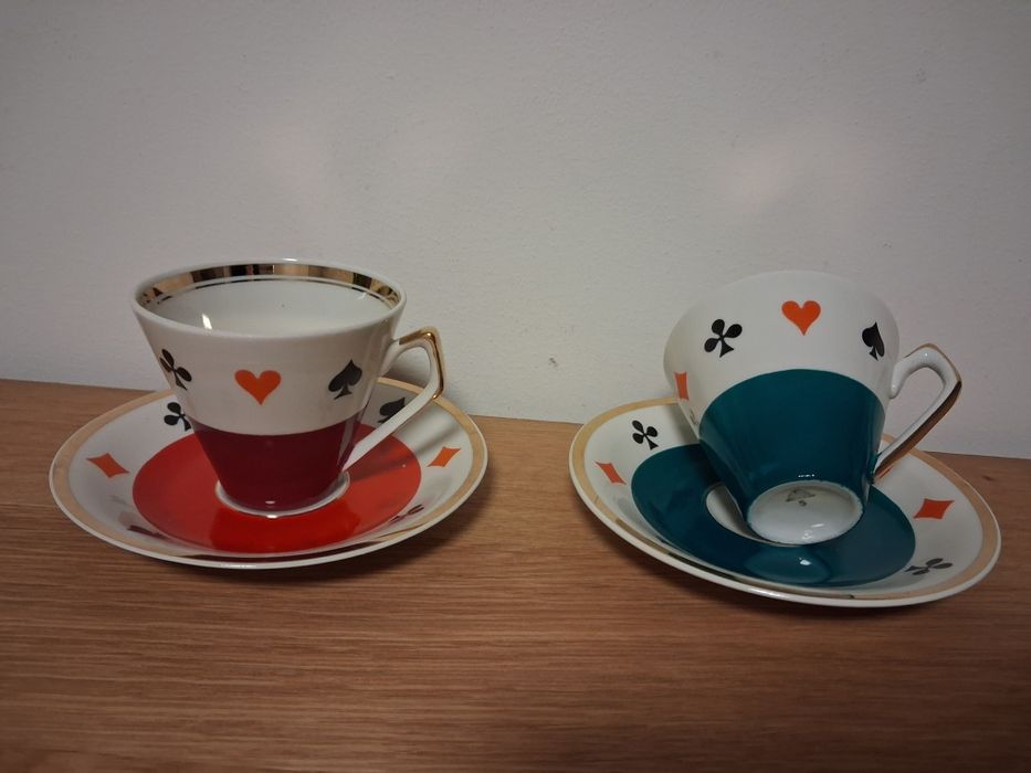 Porcelana Chodzież zestaw karciany prl vintage