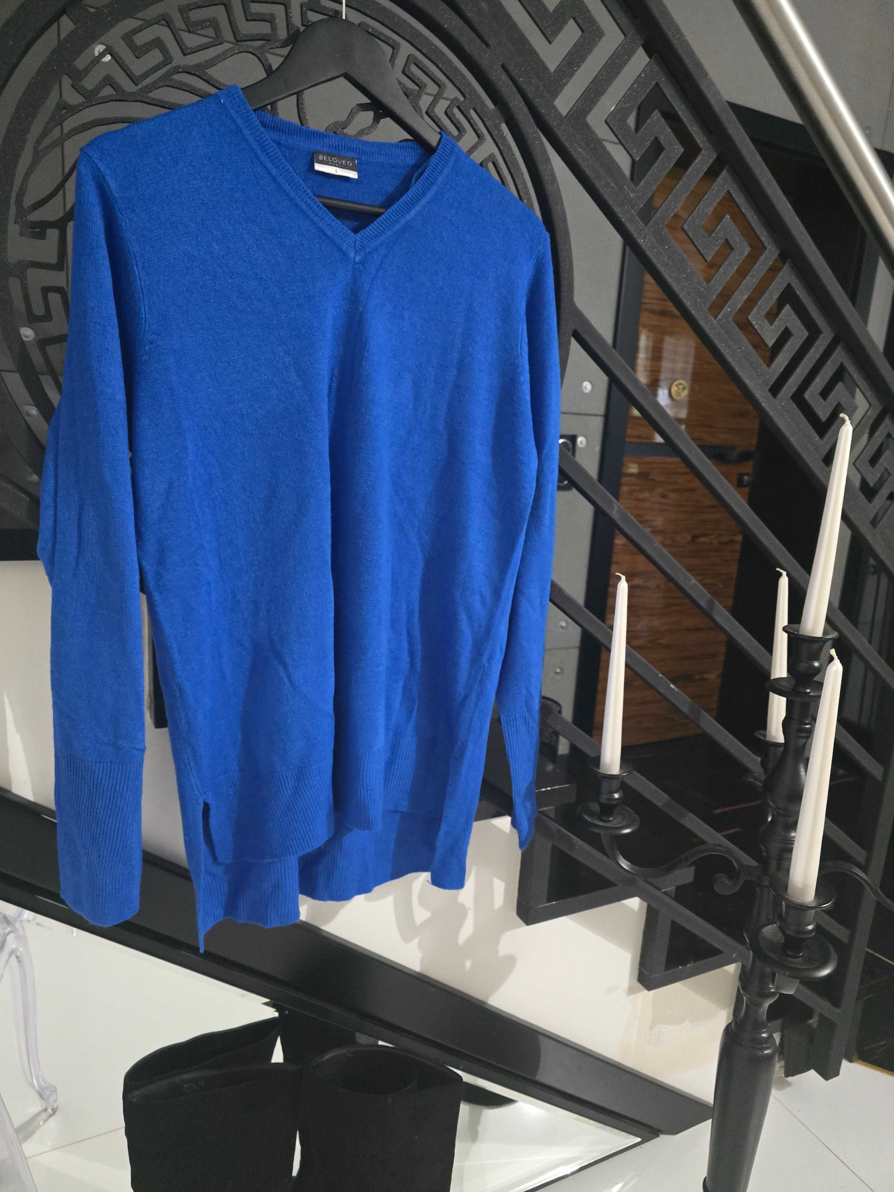 sweter kobaltowy L