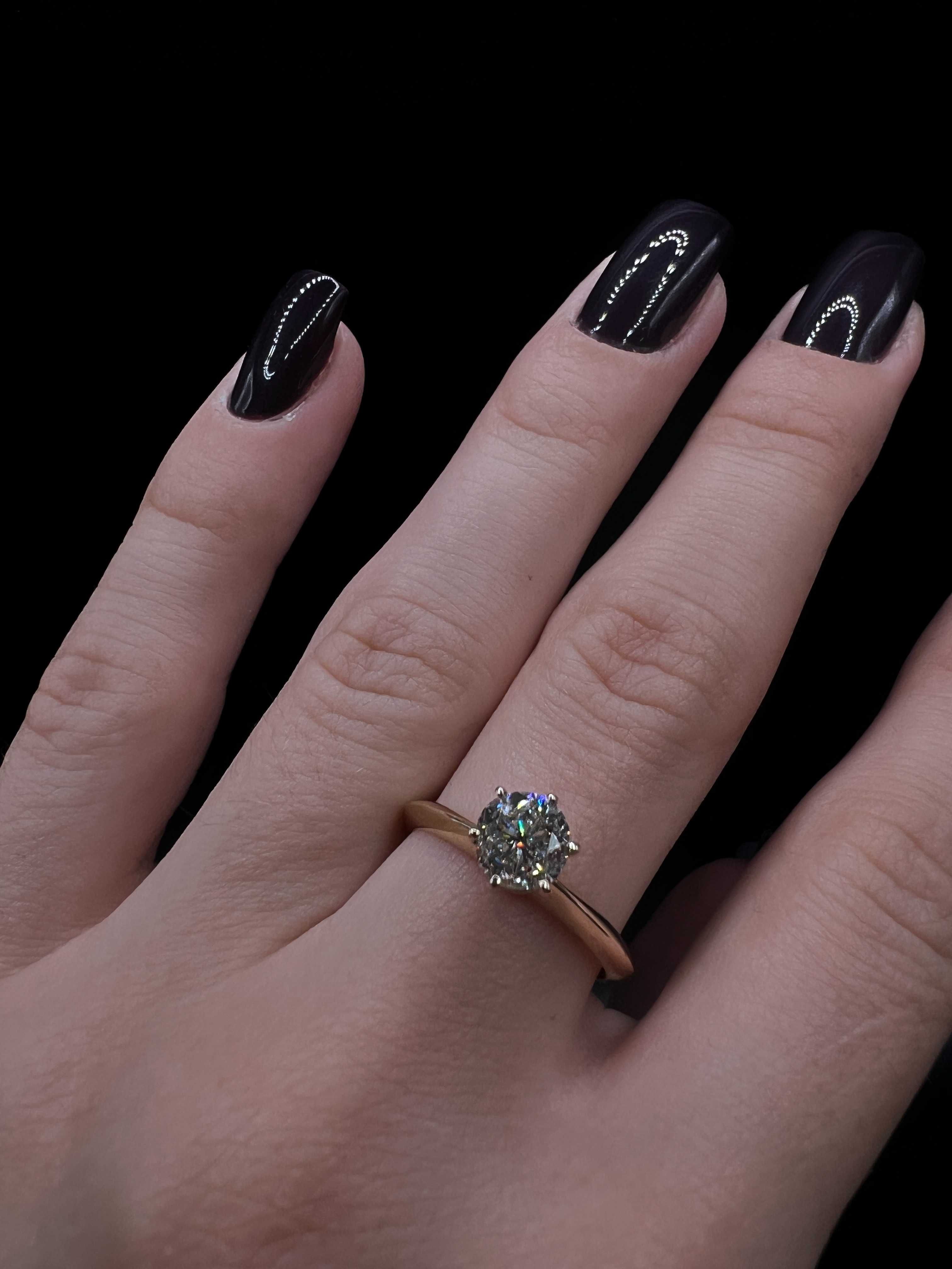 Pierścionek złoty z brylantem 1.02 ct diament / zaręczyny