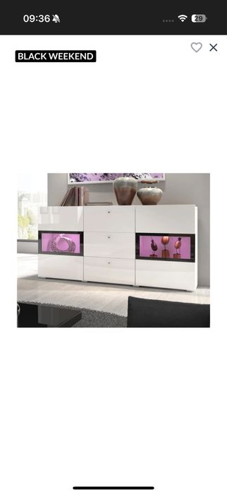 Komoda biala led :[]{}#%^*+