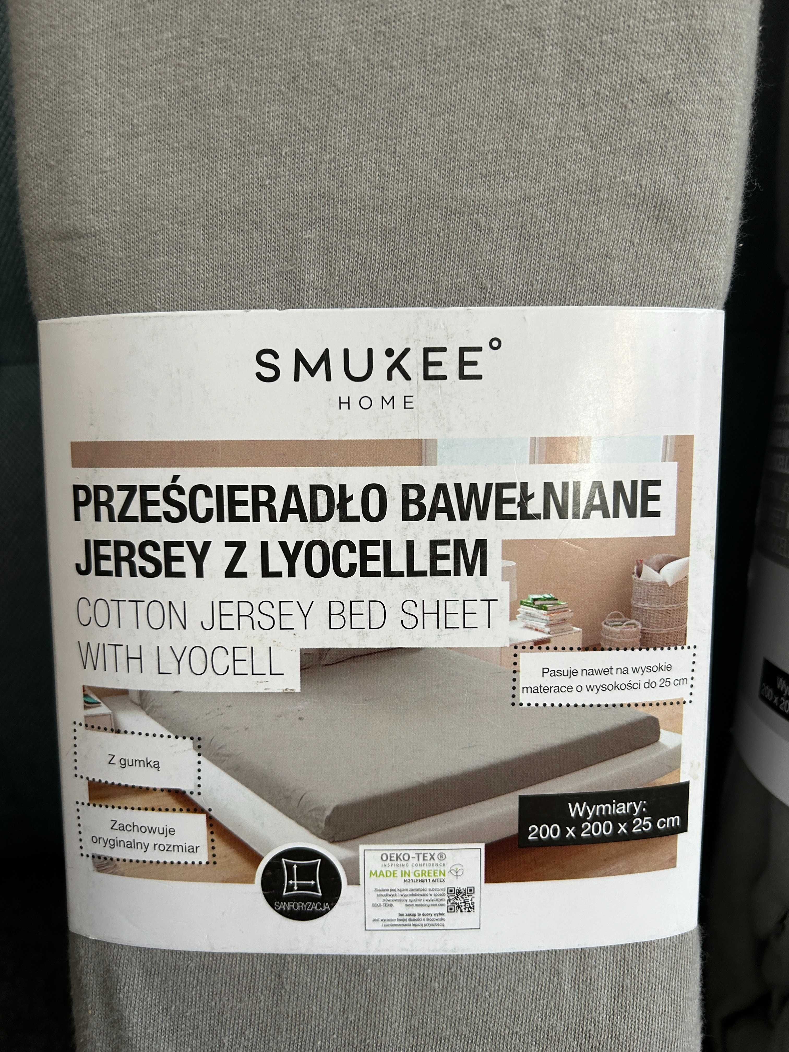 Prześcieradło bawełniane z lyocellem 200x200 - szare 2 sztuki