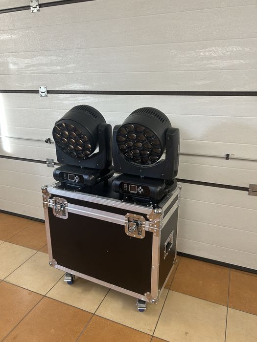 2x LED BEAM WASH 19x40w Big Bee Eye + case  Ruchoma glowa , RGBW, Zoom
