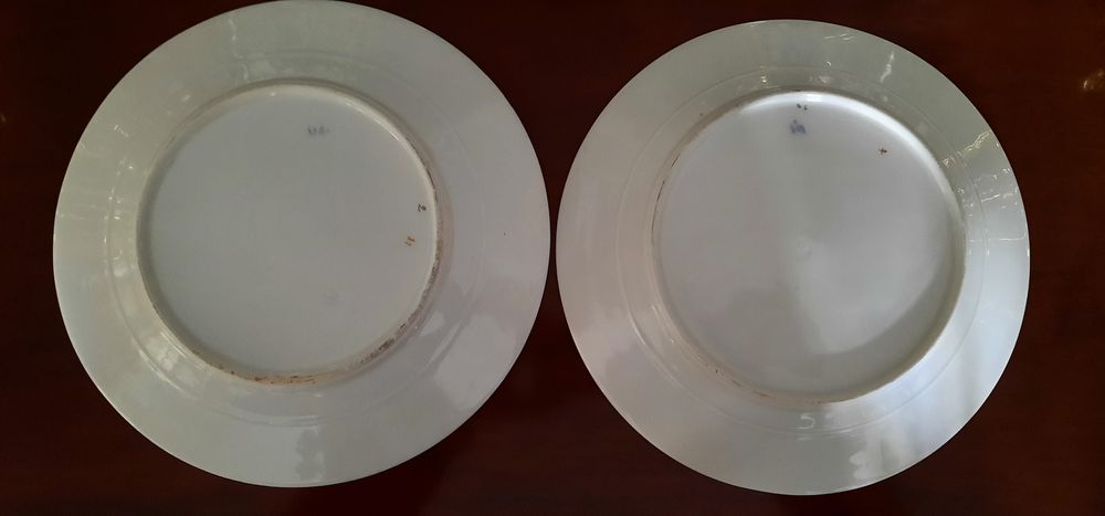 Par pratos Vista Alegre VA azul séc XIX