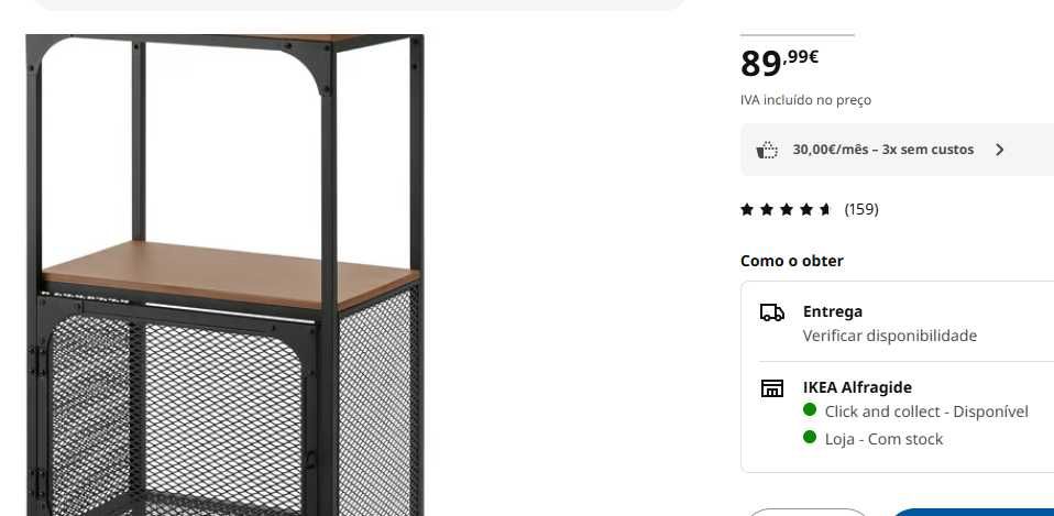 Estante, preto - EXCELENTE estado