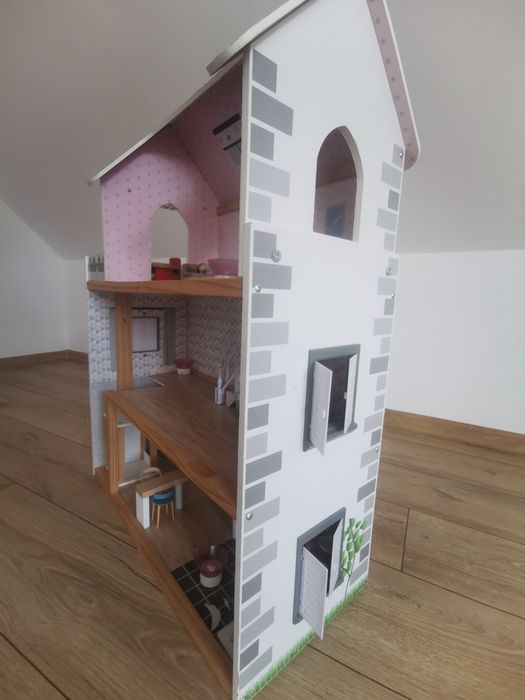 Domek dla lalek drewniany duży 80/30/60