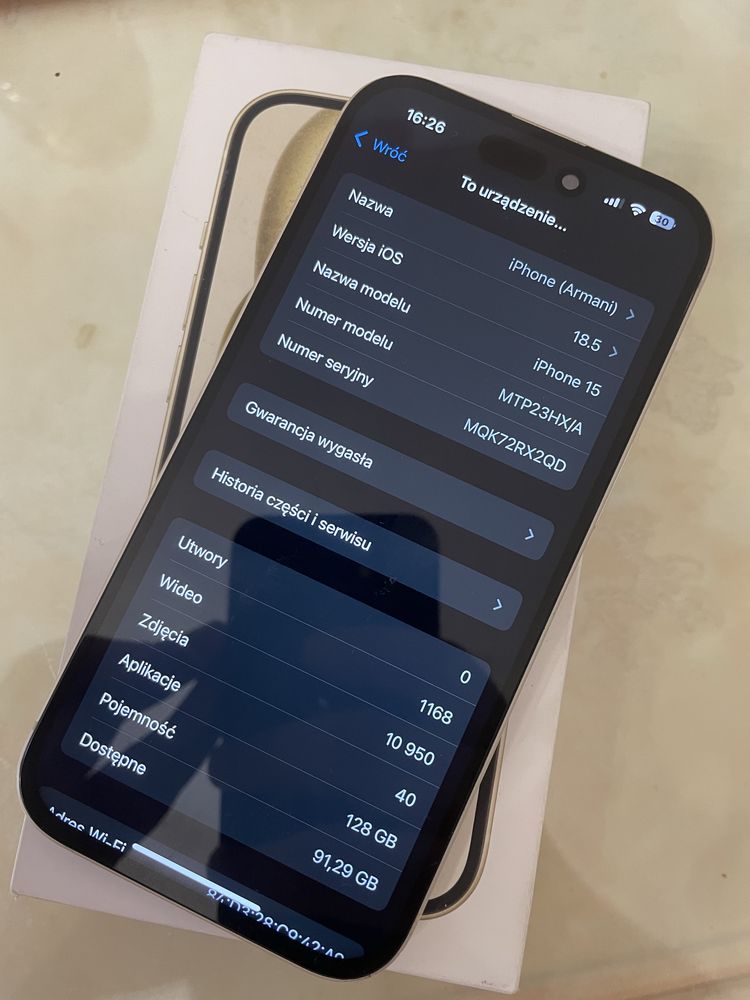 Iphone 15 128GB żółty