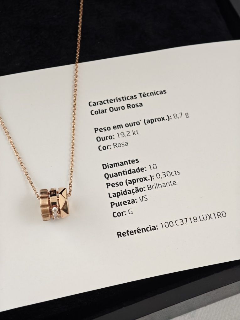 Colar ouro e diamantes - Novo - Com Fatura Certificado Autenticidade