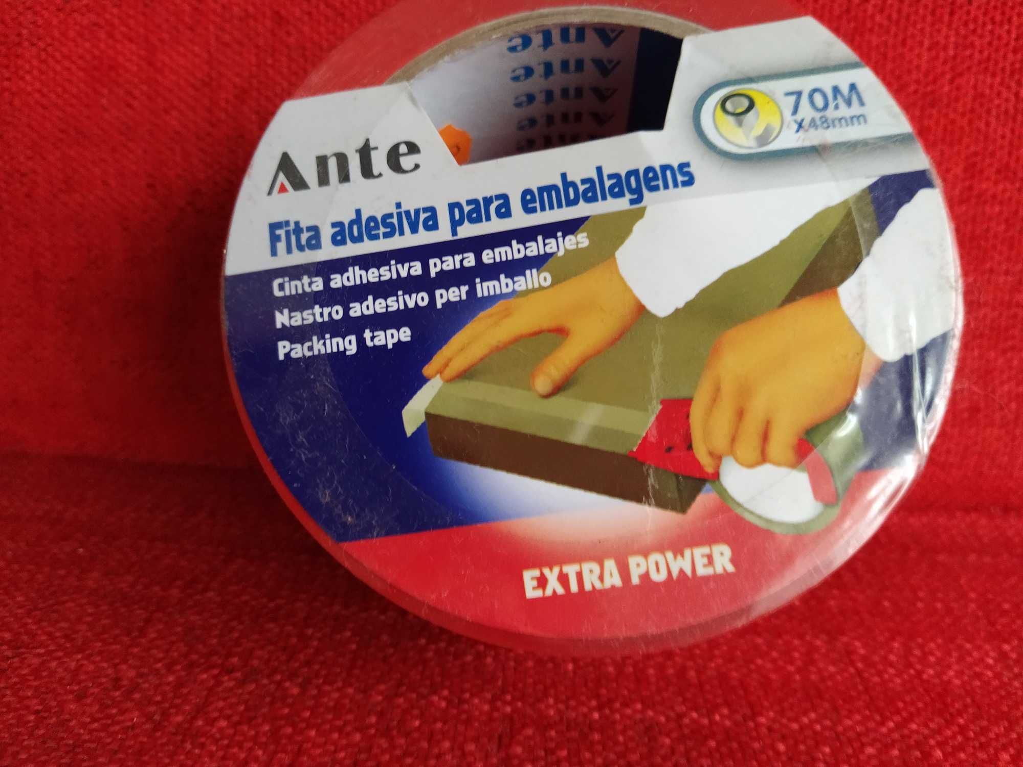 Fita adesiva p/embalagens ou outro uso cor vermelho 70mx48mm