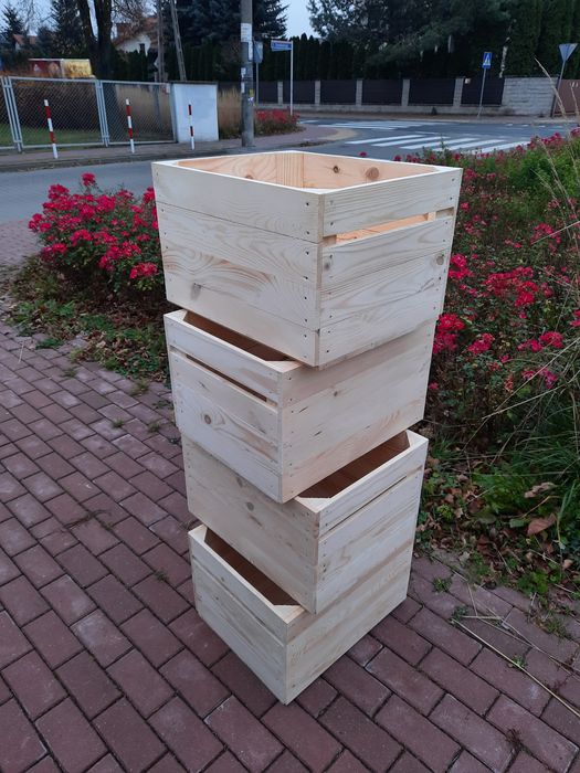 Skrzynka drewniana NUMER-1 szlifowana handmade 50×40×31