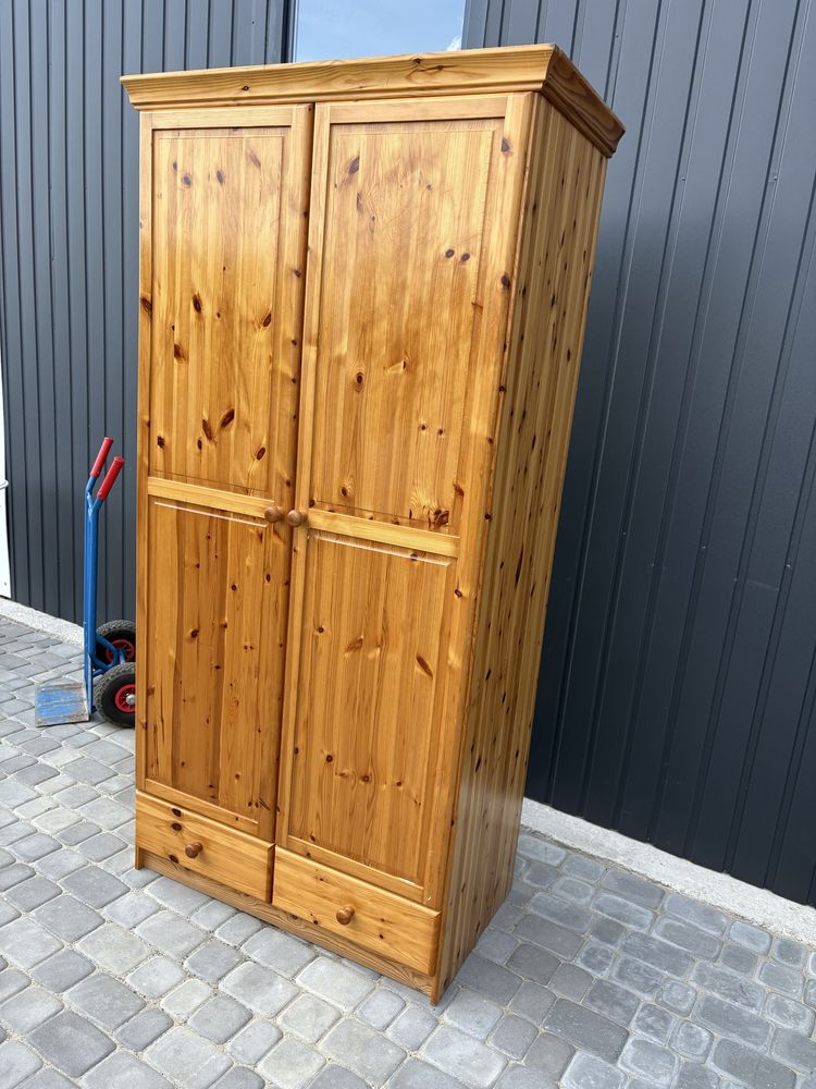 Piękna szafa 100% sosnowa.202 cm wysoka.93cm szer.55głęb. Transport