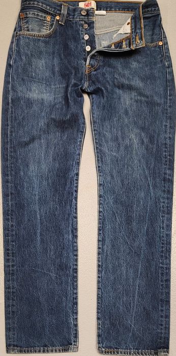 Wr) LEVI'S 501 Straight Łęg Button-Fly oryginalne jeansy Roz.32/32