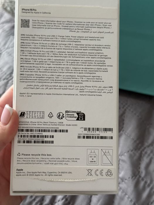 IPhone 16 pro 128 gb black titanium