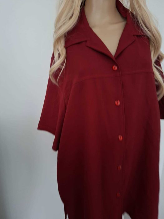 Bordowa włoska koszula plus size