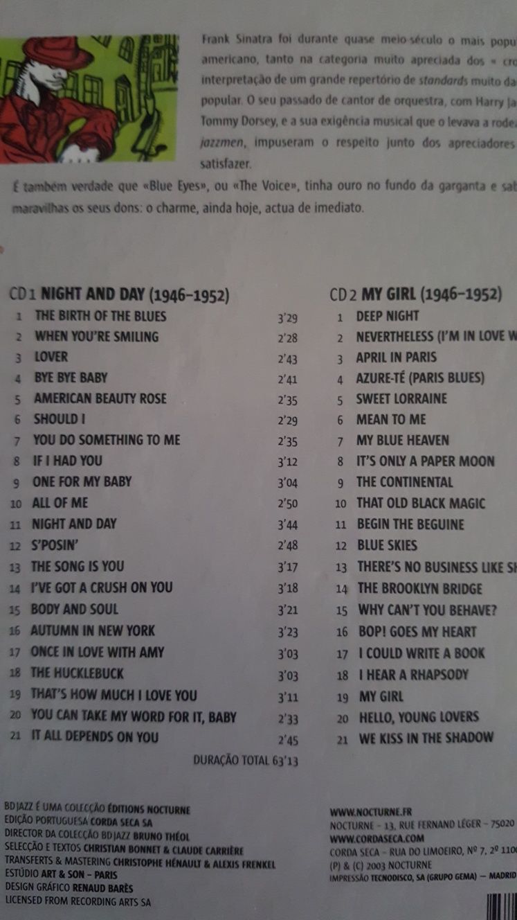 Dois CDs de Frank Sinatra
