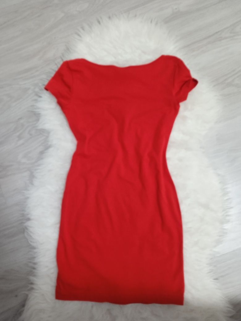 Сукні плаття червона міді платье в рубчик