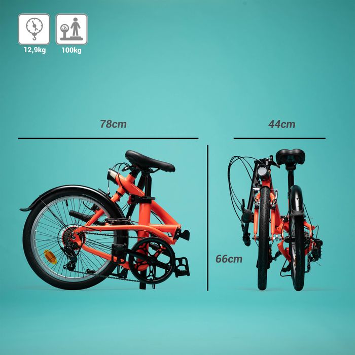BICICLETA DOBRÁVEL TILT 500 LARANJA NÉON