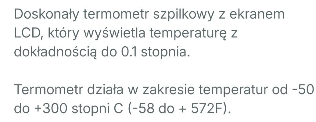 Termometr szpilkowy