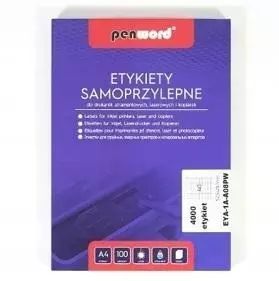 Etykiety samoprzylepne A4/100K 40x525x297mm. Penword