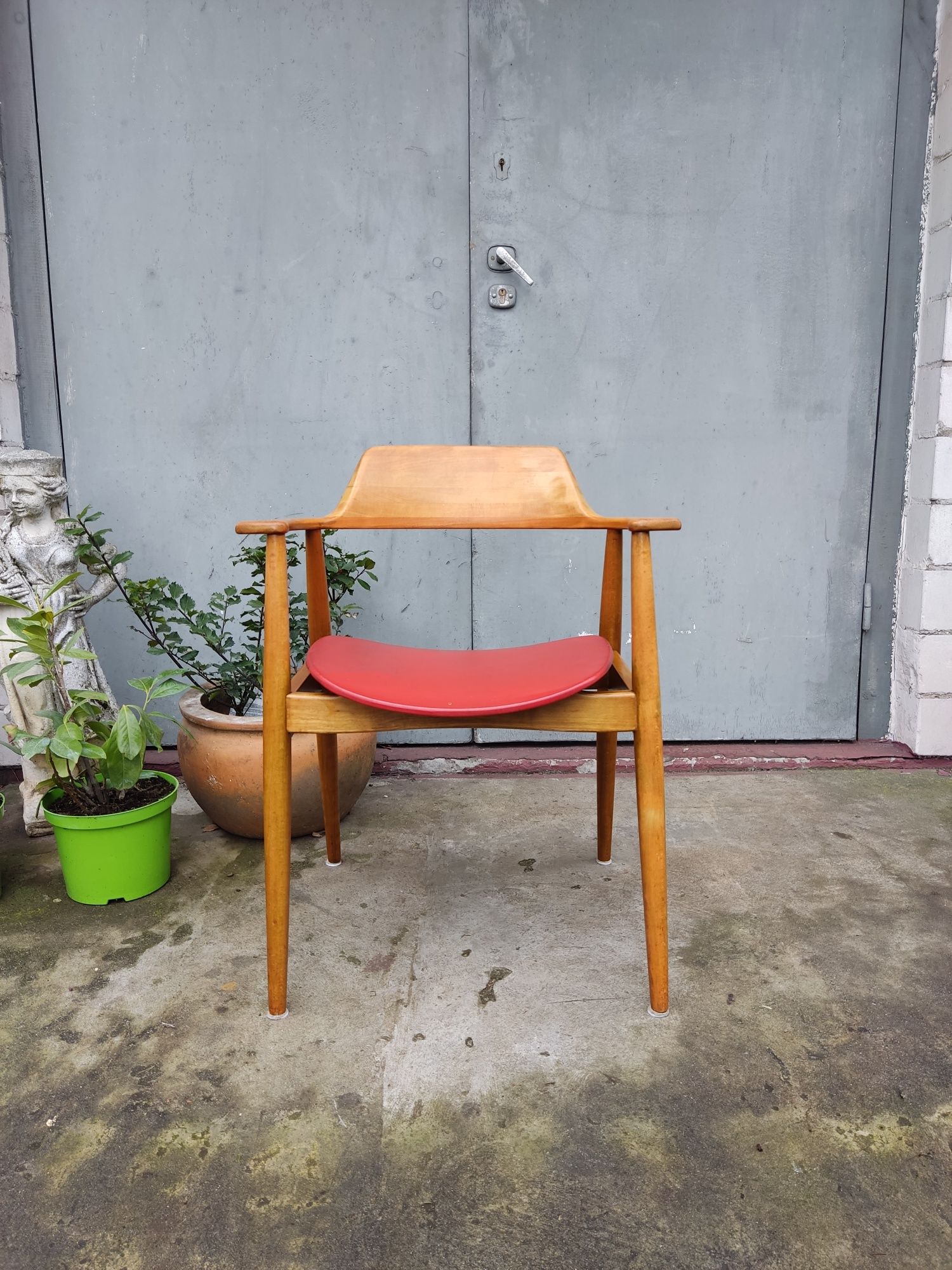 Krzesło model 411 proj H.Lohmeyer dla Wilkhahn lata 50te fotel vintage