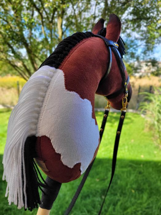 Konik Hobby Horse A4 ręcznie szyty z minky, zestaw z ogłowiem #22