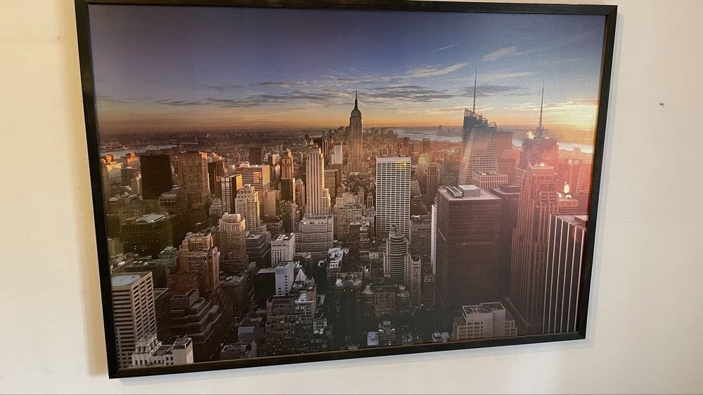 Obraz 100x70 Nowy Jork Manhattan w czarnej oprawie