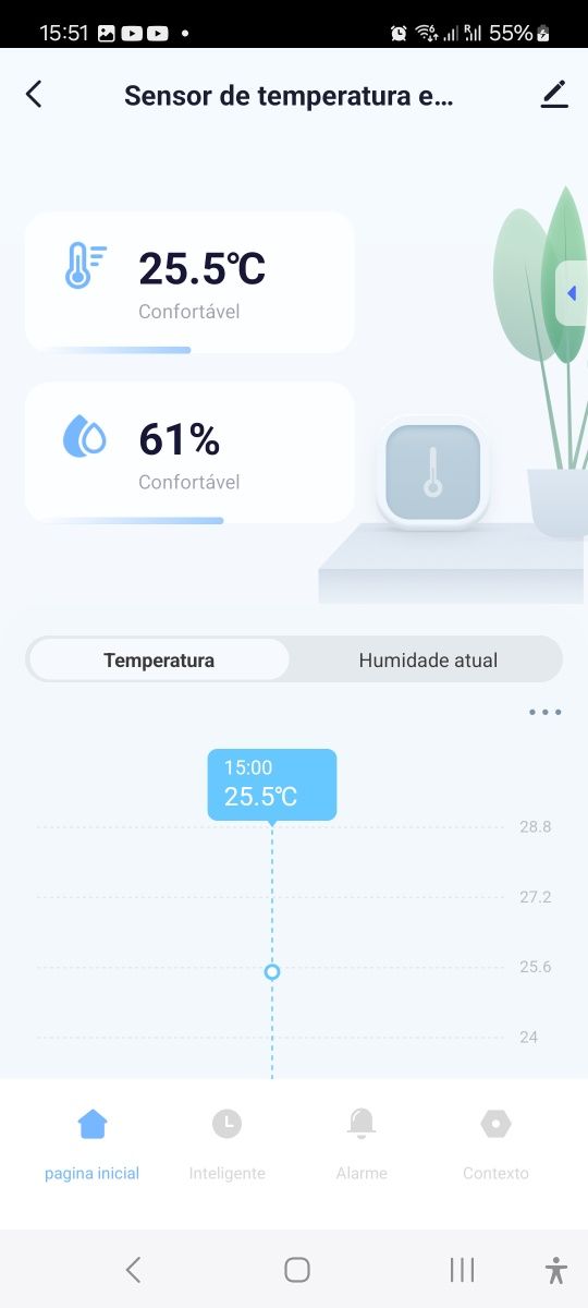 Sensor display temperatura e humidade