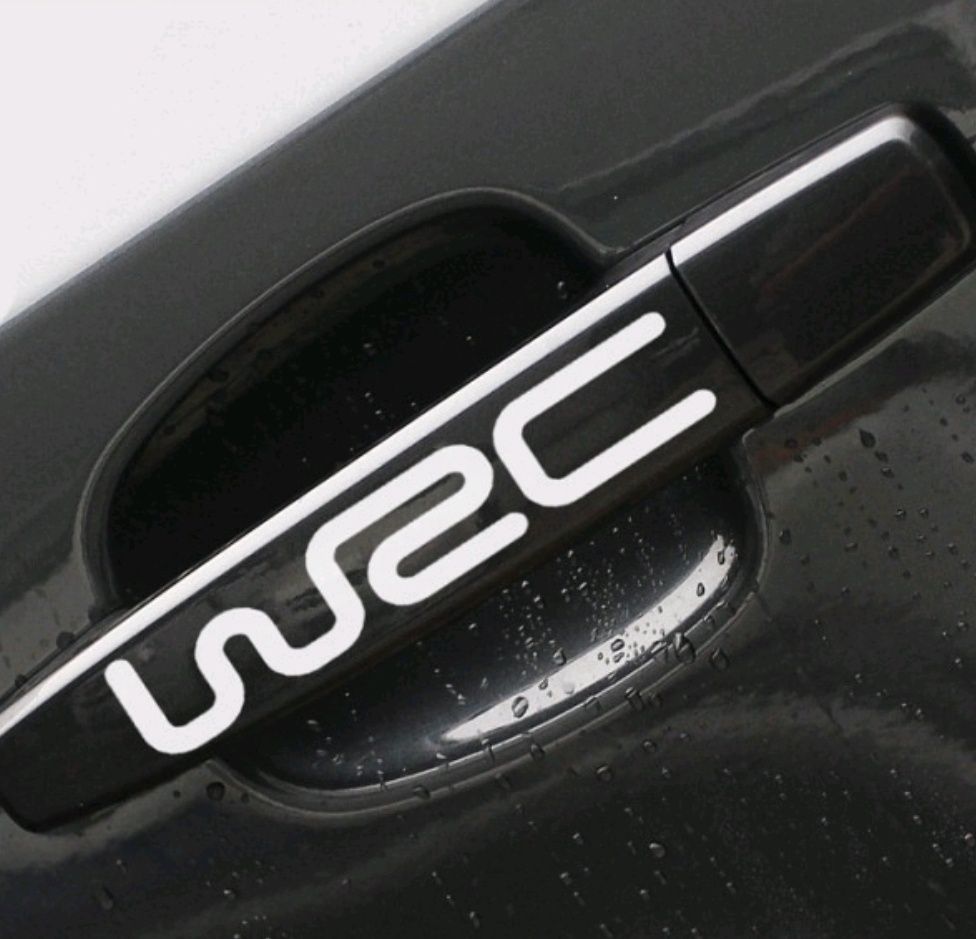 WRC - komplet jasnych naklejek na klamki samochodowe