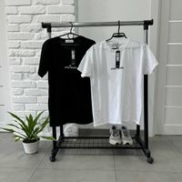 Белая Черная футболка • STONE ISLAND • Стон Айленд принт футболка
