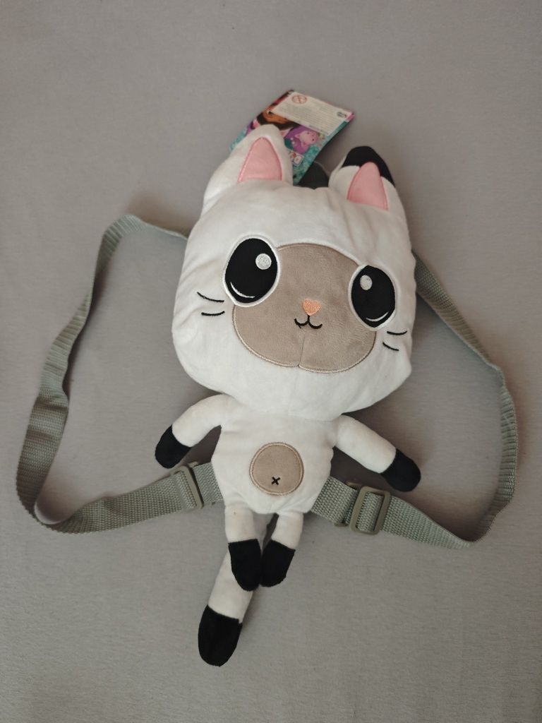 Plecak z Bajki  Plecaczek PANDUŚ 3D Plusz KOCI DOMEK GABI 28x18cm